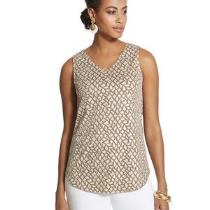Chico's Gold and Cream Tank Top